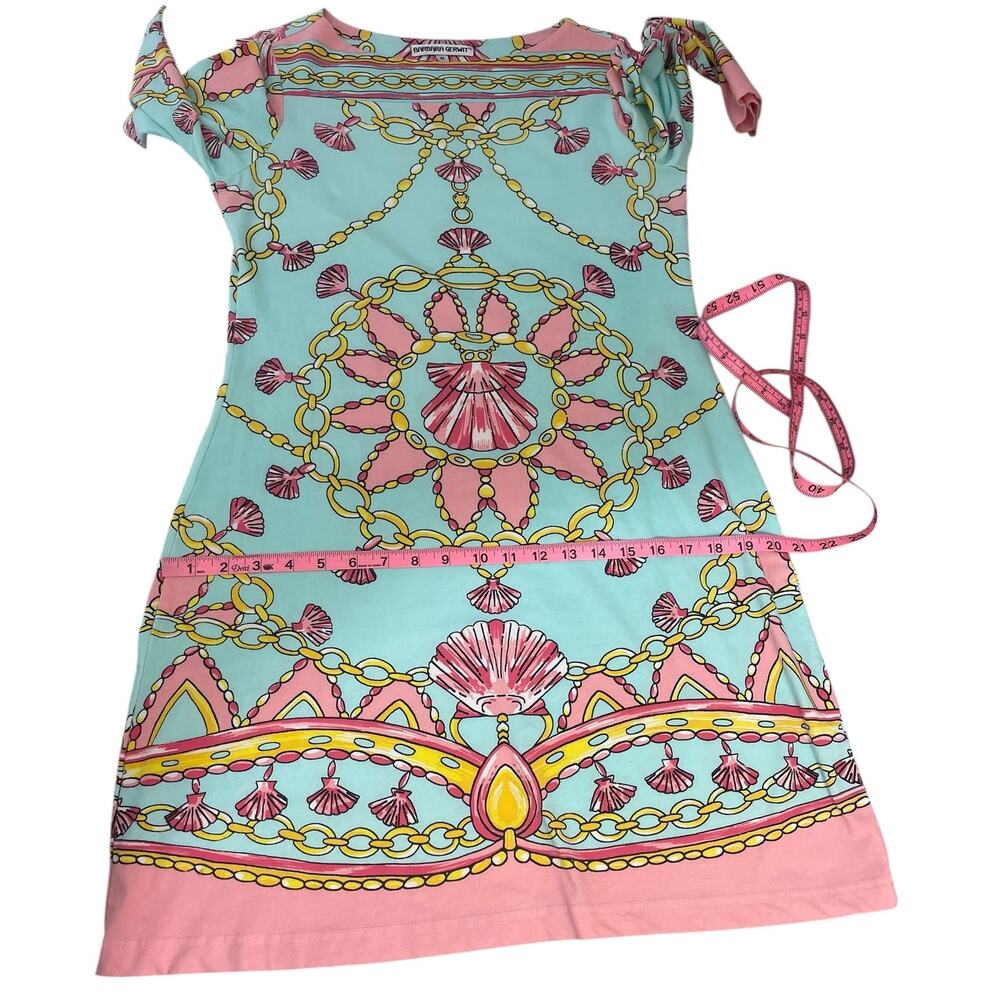 Barbara Gerwit Printed Dress Shells Chains Resort Wear Coastal Women's Sz Medium - Picture 12 of 15